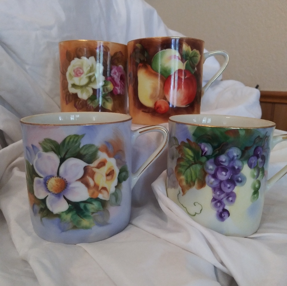 Set of 4 Lefton China Tea Cups - Made between 1949 and 1955
